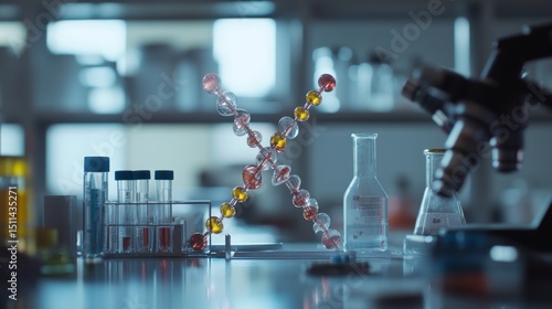 Wallpaper Mural Analyzing dna molecule models in a scientific laboratory setting for enhanced understanding of genetics Torontodigital.ca