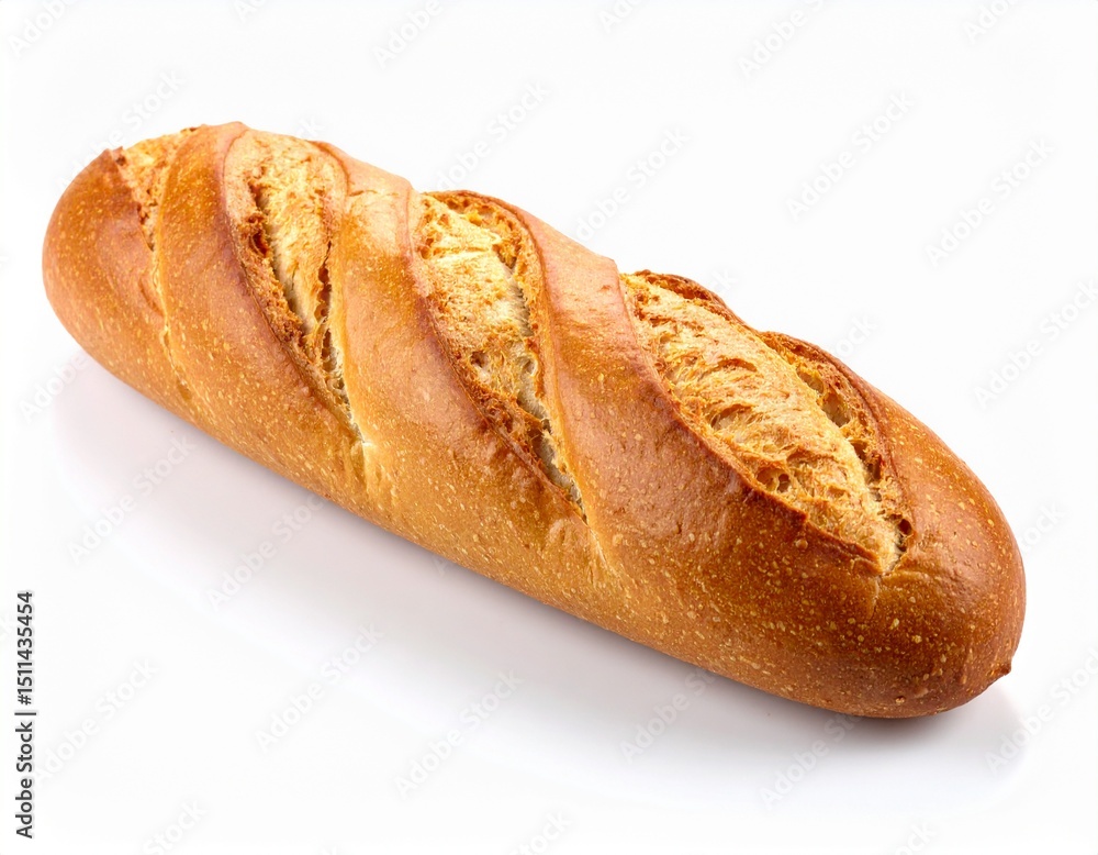 Fresh Baguette on White Background Fresh Baguette on White Background