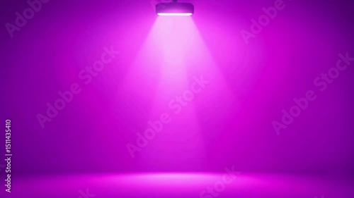 A single light fixture illuminating a purple room with a bright light beam and smooth gradient effect
