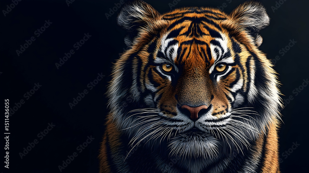 Naklejka premium Close-up portrait of a tiger.