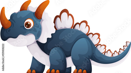 Cute Cartoon Stegosaurus Dinosaur Illustration for Kids and Educational Purposes.