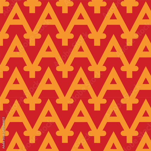 Seamless retro Christmas tree pattern wallpaper vector illustration with yellow geometric triangle chevron ornament textile design