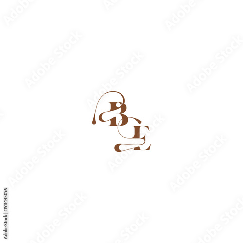 bold and hairline initial wedding logo concept BE elegant curve monogram letter