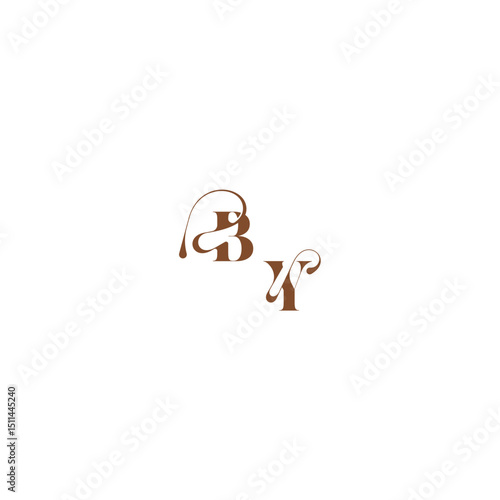bold and hairline initial wedding logo concept BY elegant curve monogram letter