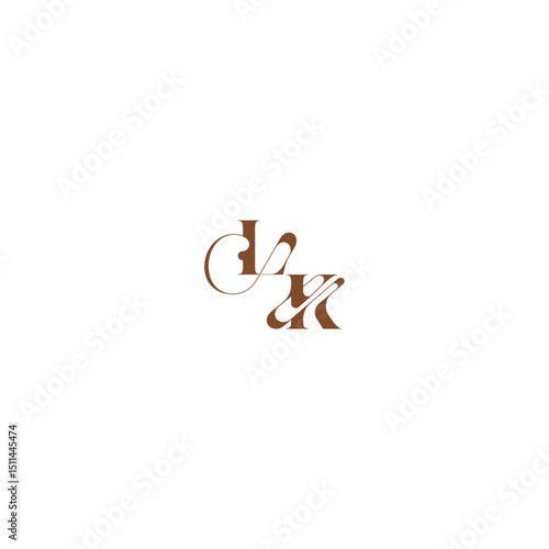 bold and hairline initial wedding logo concept LK elegant curve monogram letter