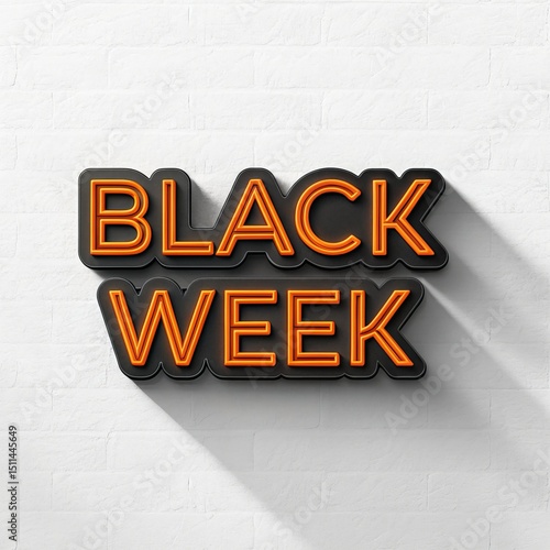 Black Week Neon Sign 3D Ren...