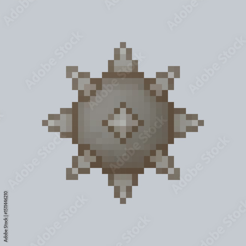 iron spiked ball weapon in pixel art style