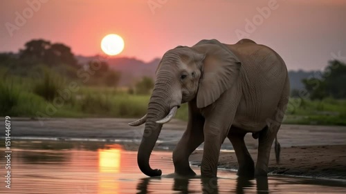 elephant in the water