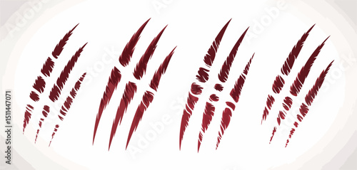 Bloody Claw Marks Scratches Graphic Design Elements