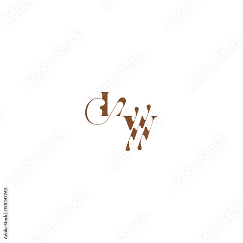 bold and hairline initial wedding logo concept LW elegant curve monogram letter