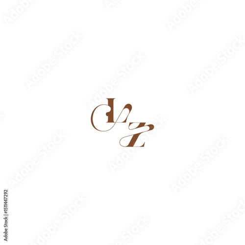 bold and hairline initial wedding logo concept LZ elegant curve monogram letter