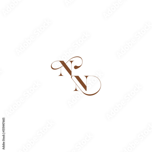 bold and hairline initial wedding logo concept NN elegant curve monogram letter