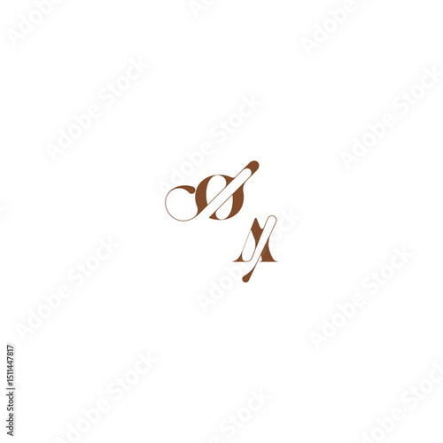 bold and hairline initial wedding logo concept OA elegant curve monogram letter