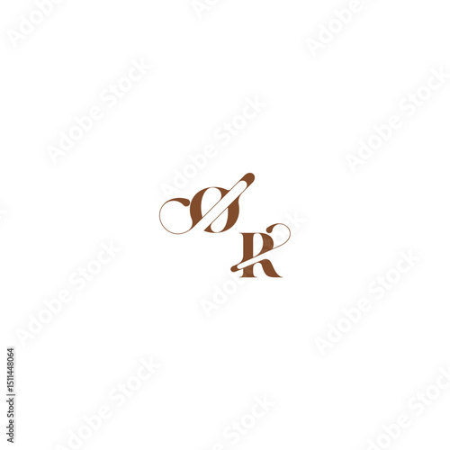 bold and hairline initial wedding logo concept OR elegant curve monogram letter