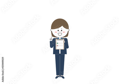 資料を見せる女性社員