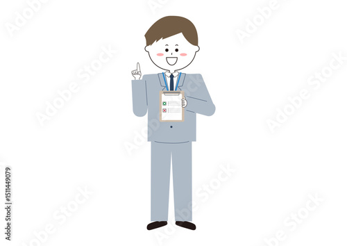 資料を見せる男性社員