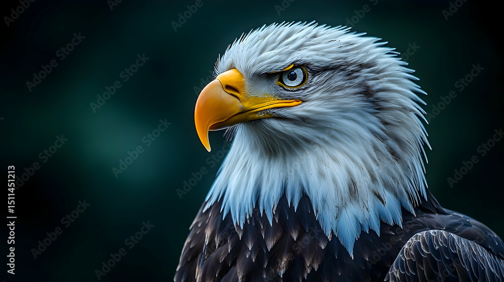 Obraz premium Close-up portrait of an impressive bald eagle.