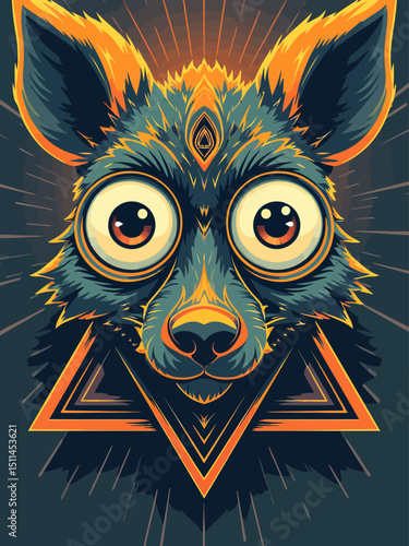 All seeing eye in delta triangle Pyramid and freemasonry icon, new world order emblem
