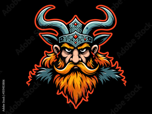  mascot or logo with Celtic tangle face mascot of an old druid or Viking