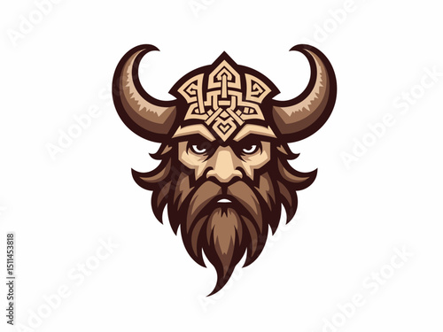  mascot or logo with Celtic tangle face mascot of an old druid or Viking