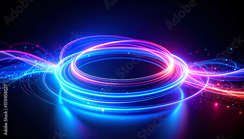 Vibrant, swirling light trails create an enchanting display against a dark background, evoking a sense of motion and energy