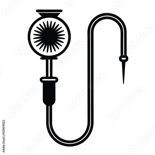 eustachian catheter on white background