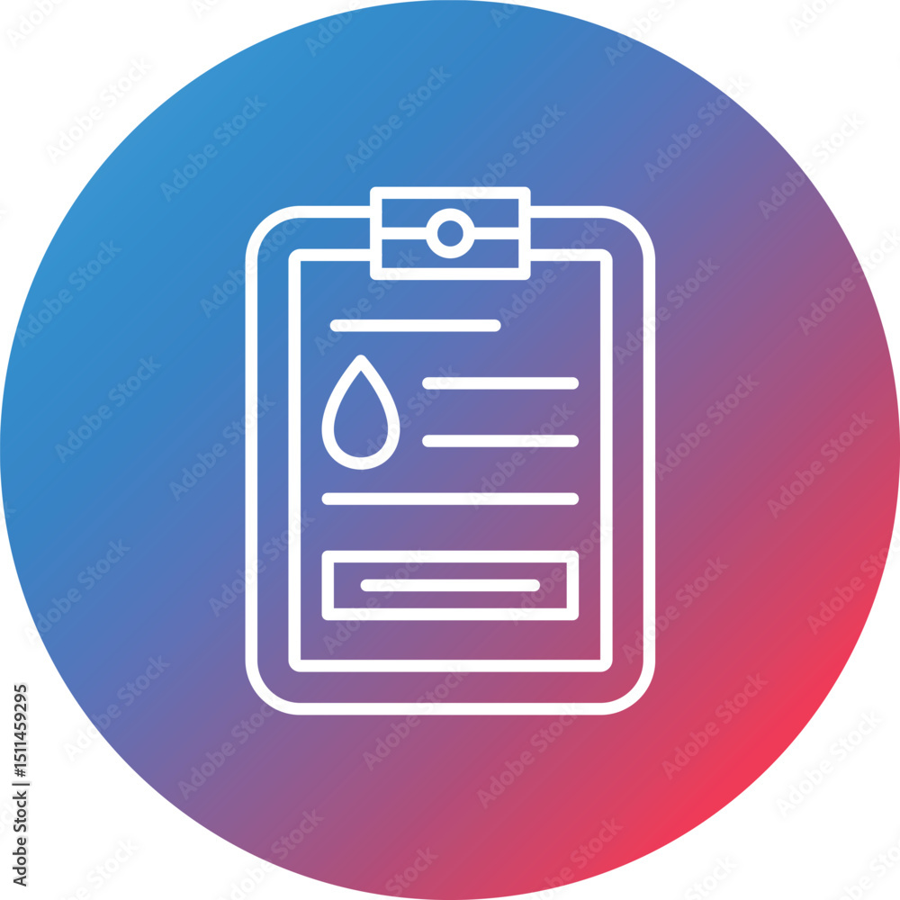 Oil Data Report Line Gradient Circle Background Icon Oil Data Report Line Gradient Circle Background Icon