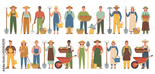 Diverse Group of Farmers Working in the Field