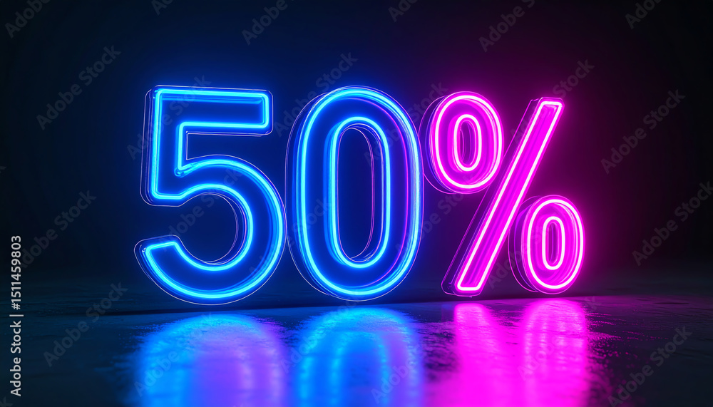 Bright neon numbers display Bright neon numbers display