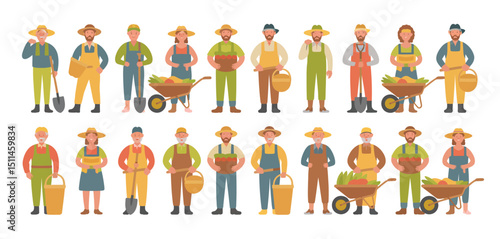 Diverse Group of Farmers Working in the Field