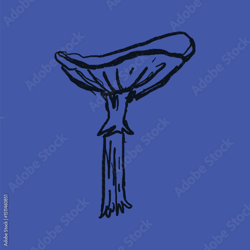 Doodle elements of fruit and vegetable, specifically a Mushroom