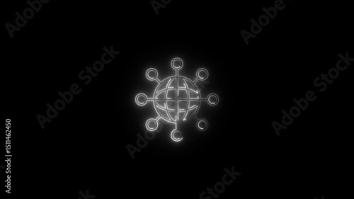 Wallpaper Mural glowing neon development icon animation black background. 4K Video motion graphic animation. Torontodigital.ca