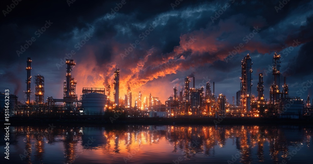 Fototapeta premium Gas And Oil Industry Refinery. High quality