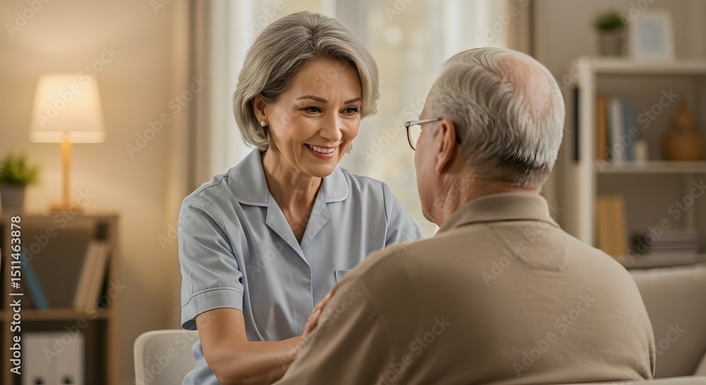 Fototapeta premium Compassionate Senior Care Providing Comfort and Support for Elderly Individuals and Families