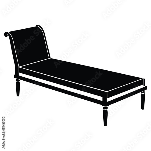 Chaise Lounge Silhouette A Classic Design for Relaxation and Comfort Featuring Clean Lines and a Timeless Aesthetic silhouette