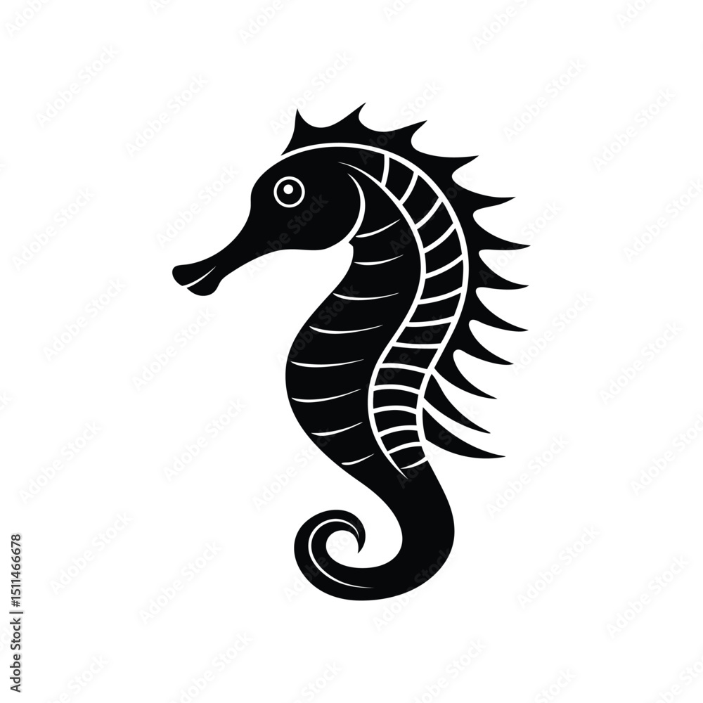 Fototapeta premium seahorse head icon vector illustration isolated on white