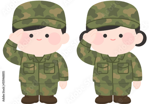 현충일 국가공휴일 기념일 6월 6일 어린이 군인 군복 일러스트