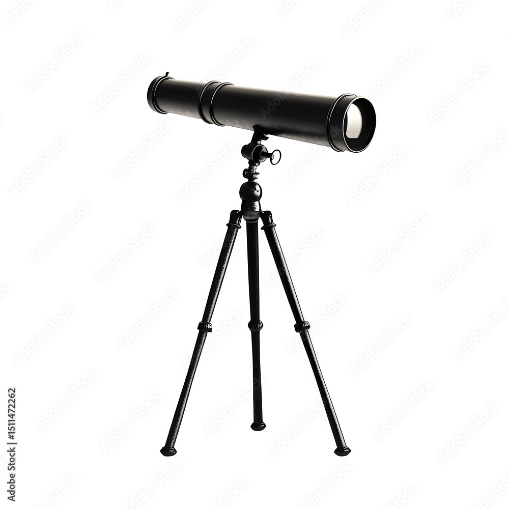 minimalist maritime telescope, smooth matte finish, clean silhouette, centered, transparent background minimalist maritime telescope, smooth matte finish, clean silhouette, centered, transparent background