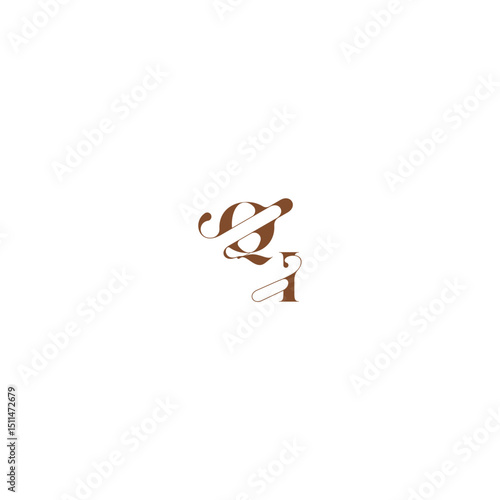 bold and hairline initial wedding logo concept QI elegant curve monogram letter