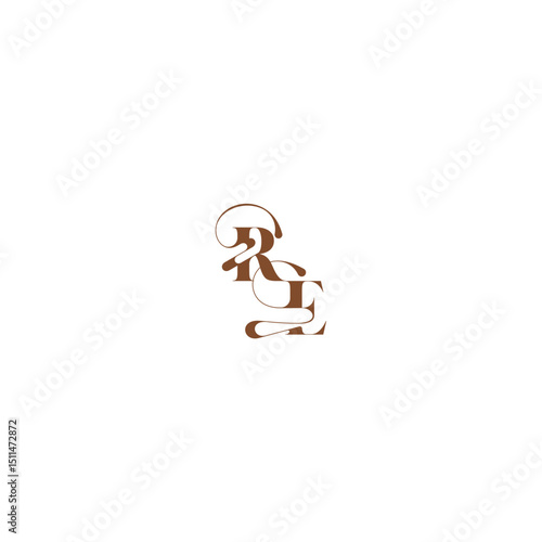 bold and hairline initial wedding logo concept RE elegant curve monogram letter