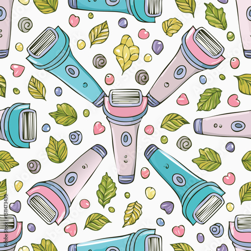 Lint remover Vector Illustration with Seamless Pattern Design
