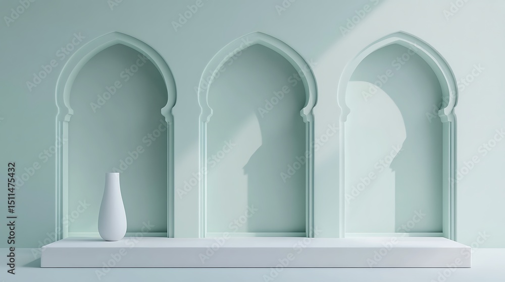 Fototapeta premium Light-filled arch alcoves