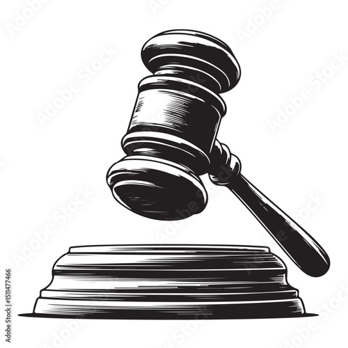 Judge gavel silhouette icon, Judge hammer silhouette vector, Judge gavel icon vector illustration.