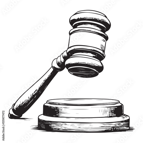 Judge gavel silhouette icon, Judge hammer silhouette vector, Judge gavel icon vector illustration.
