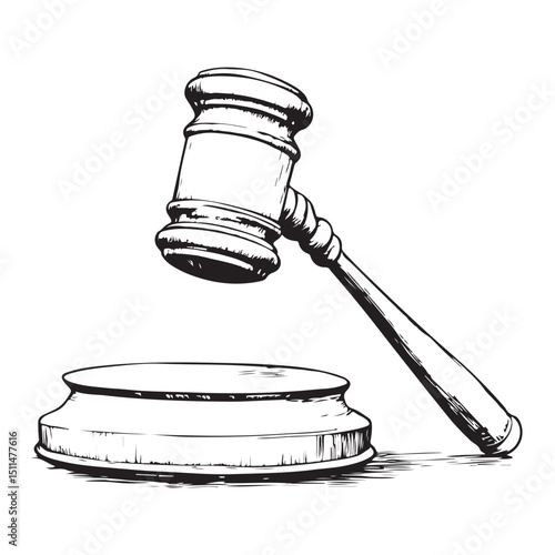 Judge gavel silhouette icon, Judge hammer silhouette vector, Judge gavel icon vector illustration.