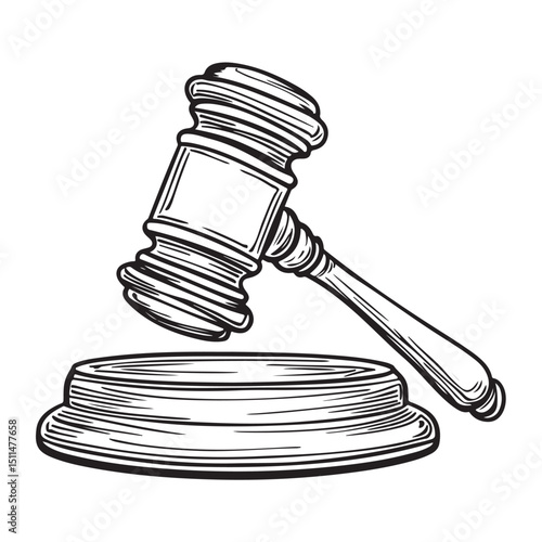 Judge gavel silhouette icon, Judge hammer silhouette vector, Judge gavel icon vector illustration.
