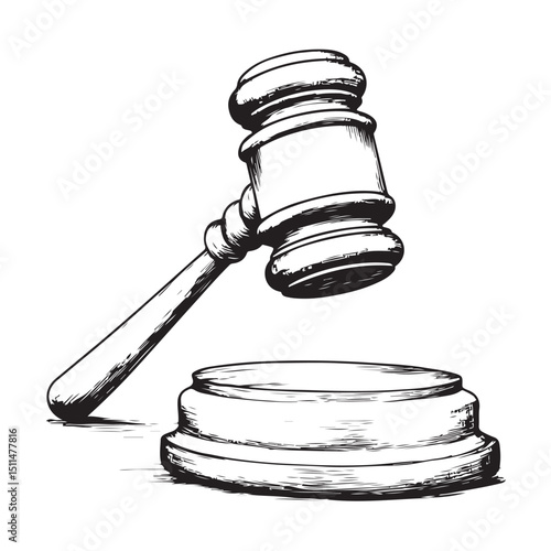 Judge gavel silhouette icon, Judge hammer silhouette vector, Judge gavel icon vector illustration.
