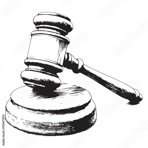 Judge gavel silhouette icon, Judge hammer silhouette vector, Judge gavel icon vector illustration.