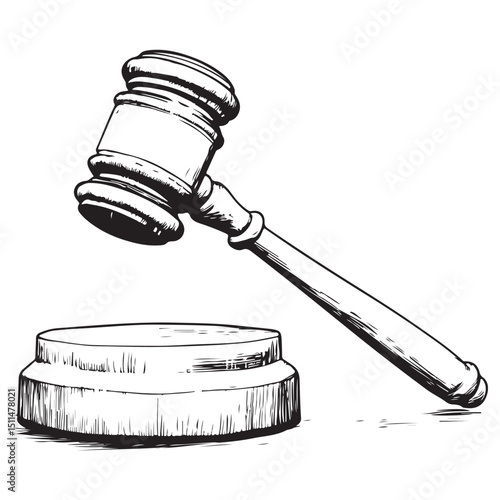 Judge gavel silhouette icon, Judge hammer silhouette vector, Judge gavel icon vector illustration.