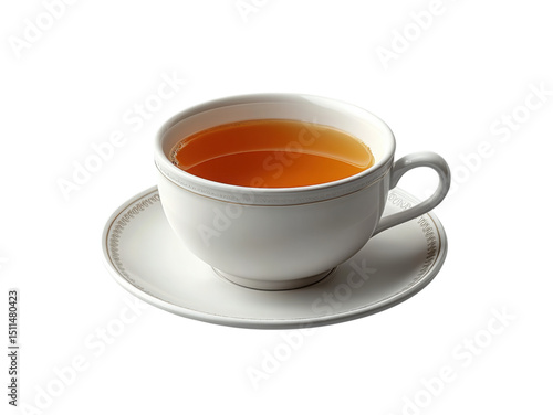 Wallpaper Mural A white cup with a saucer sits on a white background Torontodigital.ca